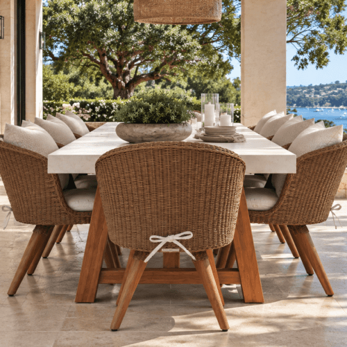 Outdoor Dining Concrete Rectangle Table