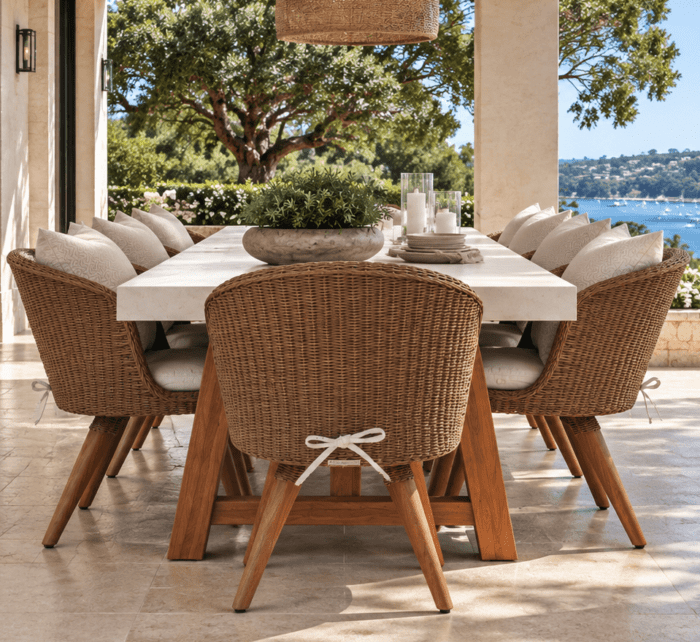 Outdoor Dining Concrete Rectangle Table - 1