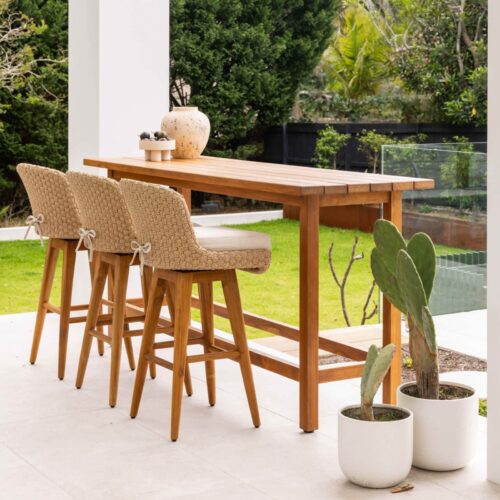 Armless Wicker Bar Stool