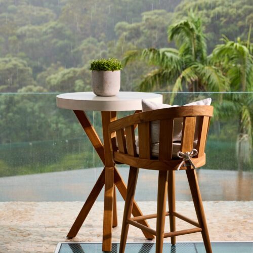 Outdoor Dining Concrete Round Bar Table