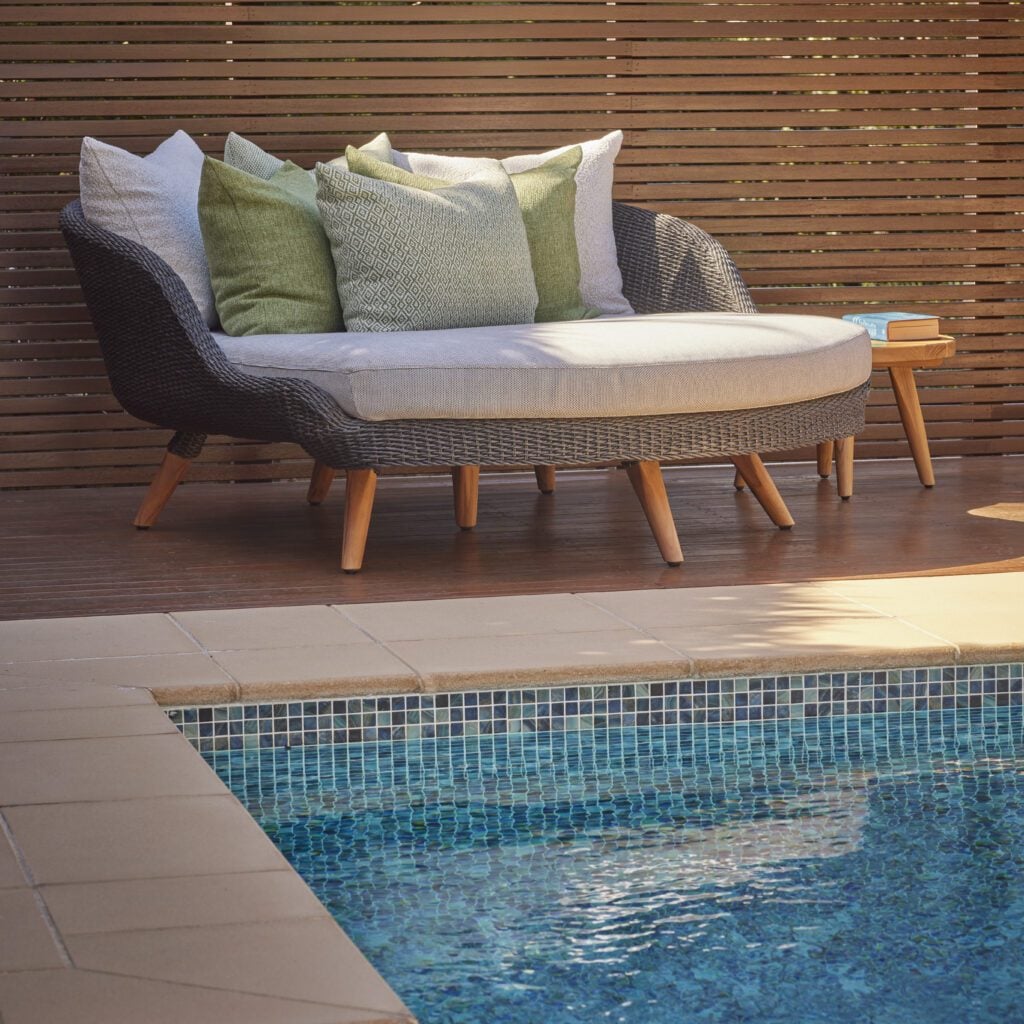 Tresse double daybed 1 Tresse double day bed beside pool