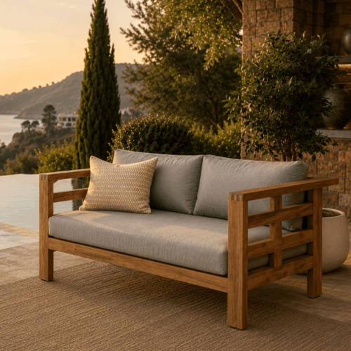 Teak Sofa 200cm 40% OFF