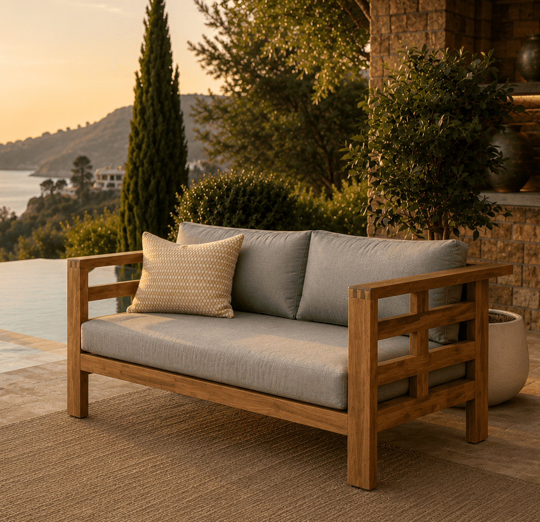 Teak Sofa 200cm 40% OFF
