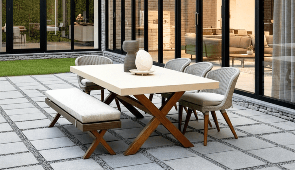 Concretediningtable 1 Concretediningtable 1 concrete outdoor furniture ideas