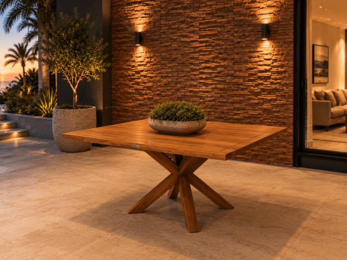 Square Teak Table 145cm 50% OFF - 1