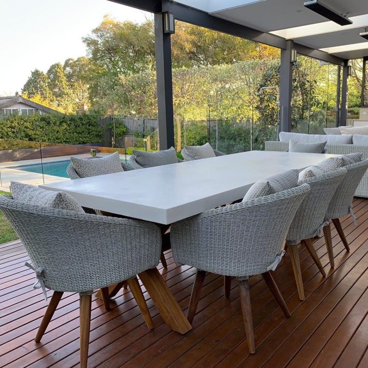 concrete dining table