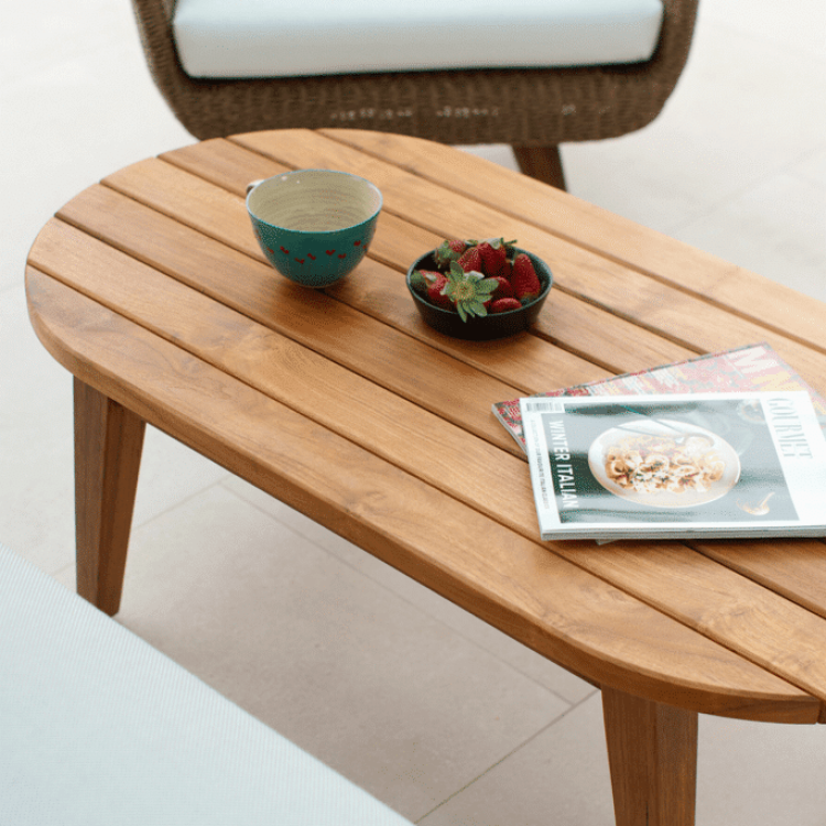 Teak Oval Coffee Table (1)