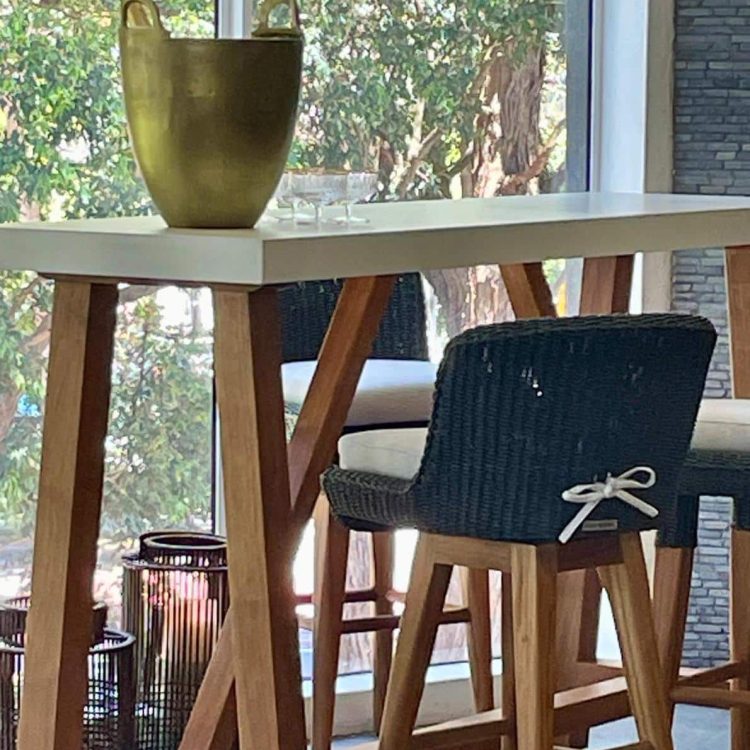 White Concrete Bar Table